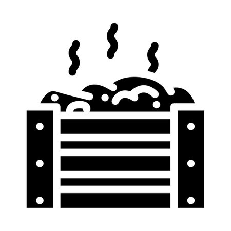 composting environmental glyph icon vector illustrationのイラスト素材
