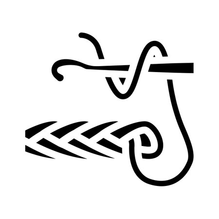 crochet knitting wool glyph icon vector illustrationのイラスト素材