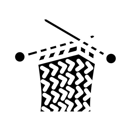handmade knit knitting wool glyph icon vector illustrationのイラスト素材