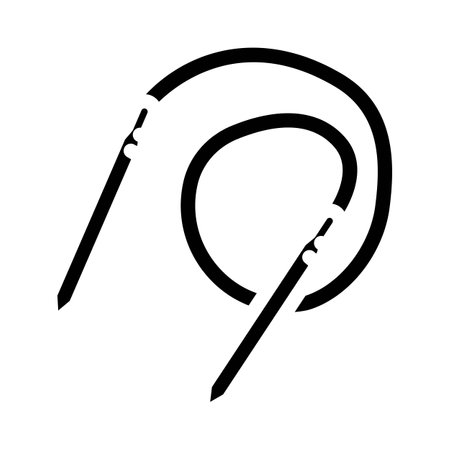 circular needle knitting wool glyph icon vector illustrationのイラスト素材