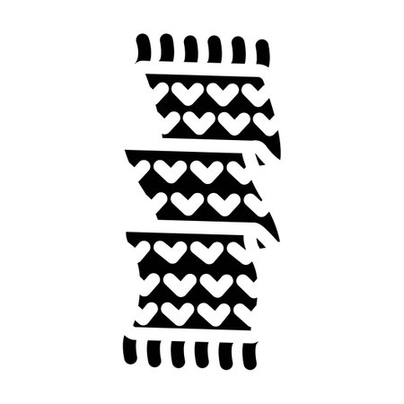 scarf knitting wool glyph icon vector illustrationのイラスト素材