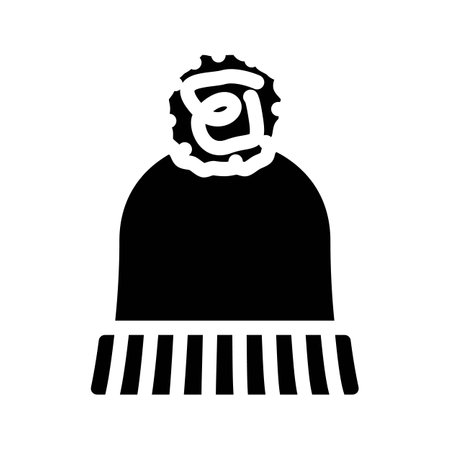 hat knitting wool glyph icon vector illustrationのイラスト素材