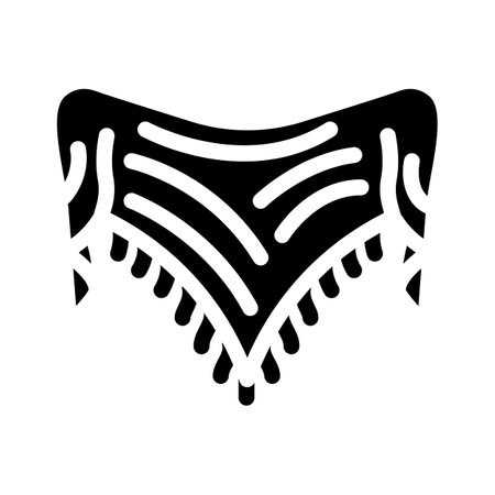 shawl knitting wool glyph icon vector illustrationのイラスト素材
