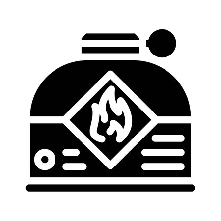 stove fuel mountaineering adventure glyph icon vector illustrationのイラスト素材