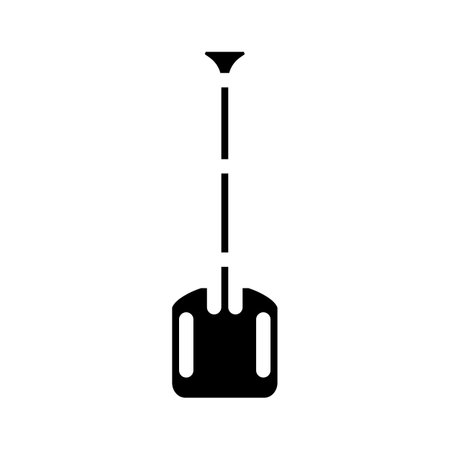 snow shovel mountaineering adventure glyph icon vector illustrationのイラスト素材