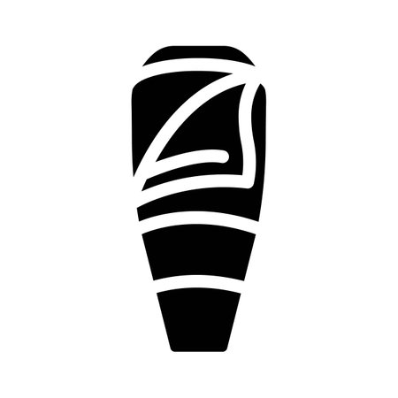 sleeping bag mountaineering adventure glyph icon vector illustrationのイラスト素材