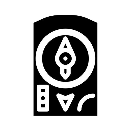 compass mountaineering adventure glyph icon vector illustrationのイラスト素材