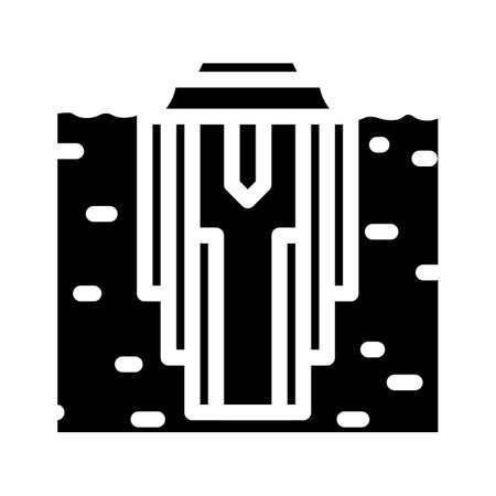 cementing operation petroleum engineer glyph icon vector illustrationのイラスト素材