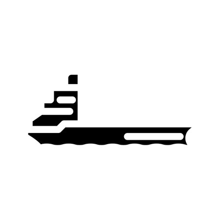 oil tanker ship petroleum engineer glyph icon vector illustrationのイラスト素材