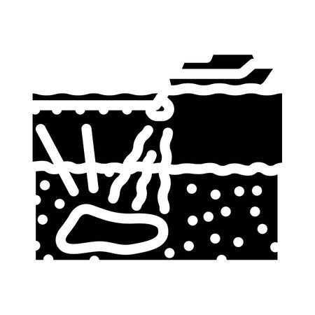 oil and gas exploration petroleum engineer glyph icon vector illustrationのイラスト素材