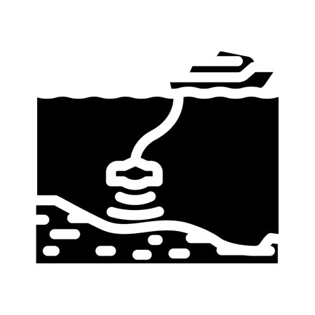 seabed survey petroleum engineer glyph icon vector illustrationのイラスト素材
