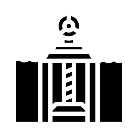 oil well plugging petroleum engineer glyph icon vector illustrationのイラスト素材