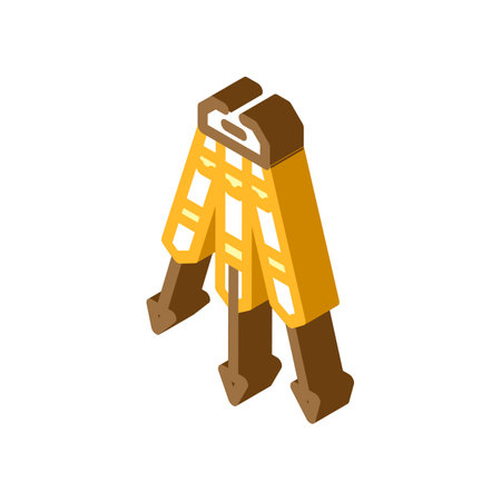 surveyors tripod civil engineer isometric icon vector illustrationのイラスト素材
