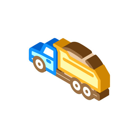 gravel truck civil engineer isometric icon vector illustrationのイラスト素材