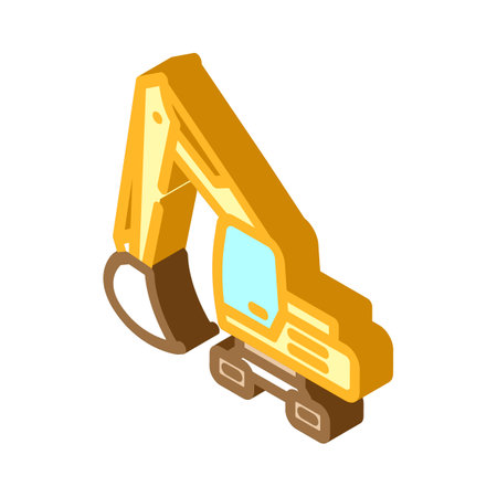 concrete pumper civil engineer isometric icon vector illustrationのイラスト素材