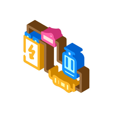 electrical circuit tool work isometric icon vector illustrationのイラスト素材