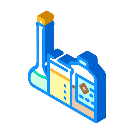 chemicals and solvents tool work isometric icon vector illustrationのイラスト素材