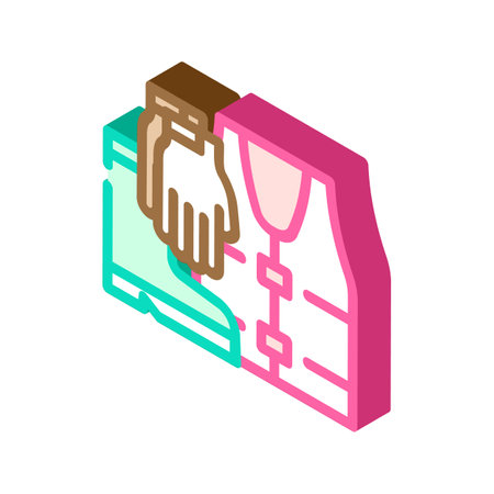 protective clothing tool work isometric icon vector illustrationのイラスト素材