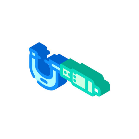 micrometer tool work isometric icon vector illustrationのイラスト素材