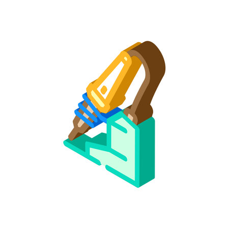 soldering iron tool work isometric icon vector illustrationのイラスト素材