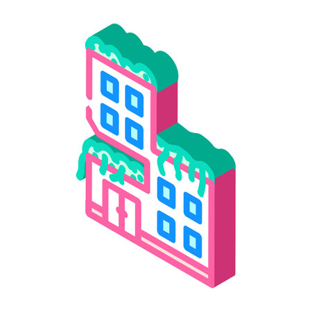 green building environmental isometric icon vector illustrationのイラスト素材