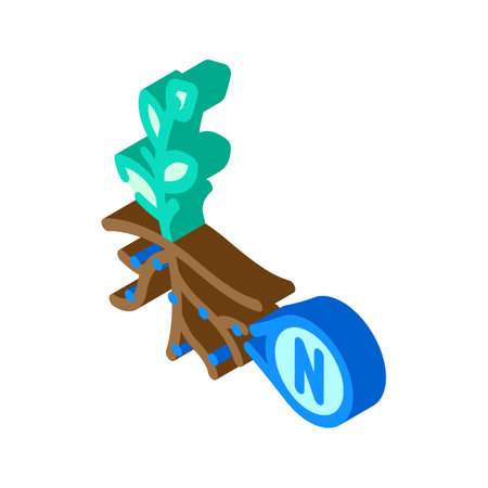 nitrogen fixation environmental isometric icon vector illustrationのイラスト素材