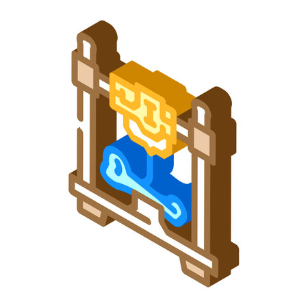 3d printed bones future technology isometric icon vector illustrationのイラスト素材