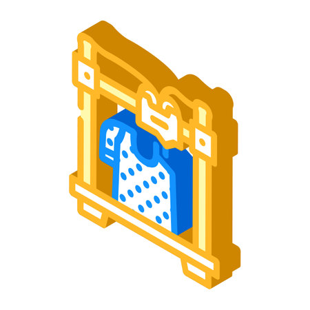 3d printed clothes future technology isometric icon vector illustrationのイラスト素材