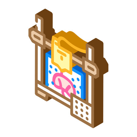 3d printed human organ future technology isometric icon vector illustrationのイラスト素材