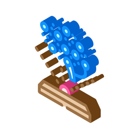 human brain simulation future technology isometric icon vector illustrationのイラスト素材