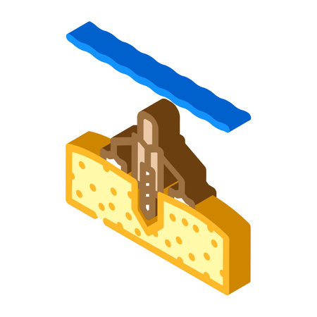 offshore drilling petroleum engineer isometric icon vector illustrationのイラスト素材