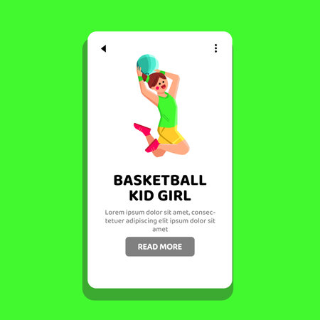 ball basketball kid girl vectorのイラスト素材