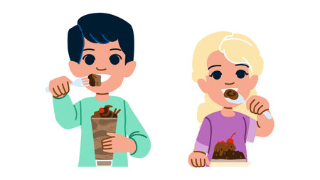 food chocolate dessert kid vectorのイラスト素材