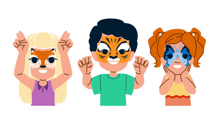 paint face painting vectorのイラスト素材