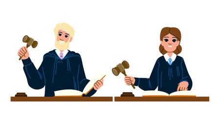 justice judge man woman vectorのイラスト素材