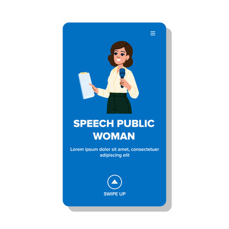 female speech public woman vectorのイラスト素材