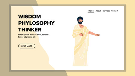culture wisdom phylosophy thinker vectorのイラスト素材