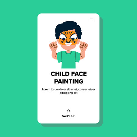 kid child face painting vectorのイラスト素材