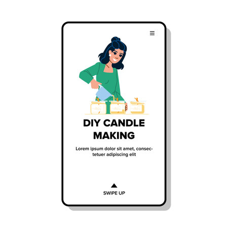home diy candle making vectorのイラスト素材