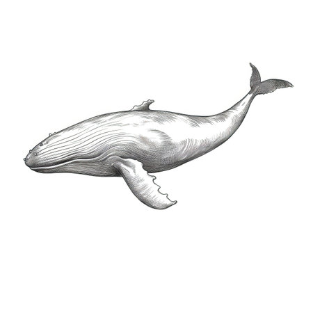 blue whale ai generated. ocean sea, animal wildlife, water calf blue whale illustrationの素材