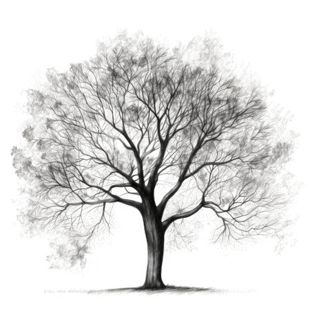 forest tree ai generated. nature plant, green garden, foliage summer forest tree illustrationの素材