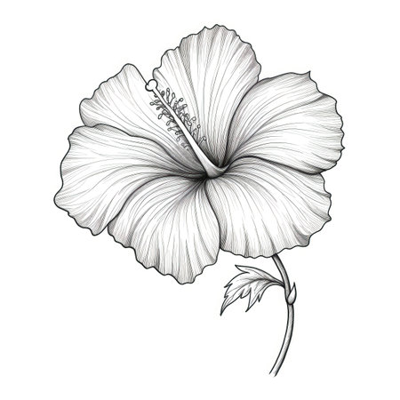 floral Hibiscus flower ai generated. plant summer, background exotic, blossom pink floral Hibiscus flower illustrationの素材