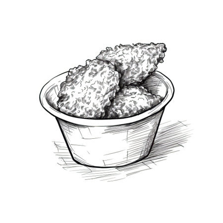 crispy nugget chicken fried ai generated. food background, fast meal, delicious hot crispy nugget chicken fried illustrationの素材