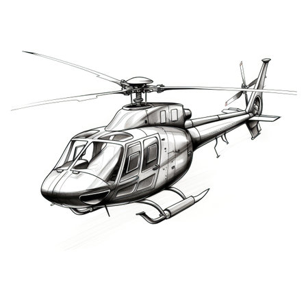 icon Helicopter ai generated. landing military, sky helipad, new silhouette icon Helicopter illustrationの素材