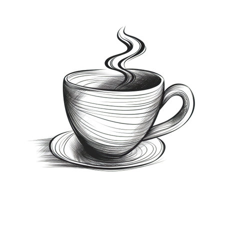 coffee cup ai generated. drink top, 3d mug, view breakfast cafe coffee cup illustrationの素材