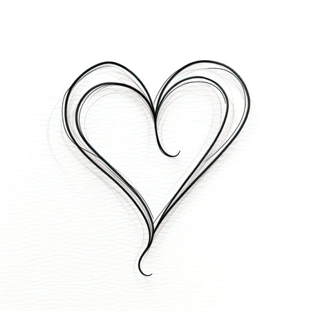 symbol heart ai generated. background romantic, card outline, linear red symbol heart illustrationの素材