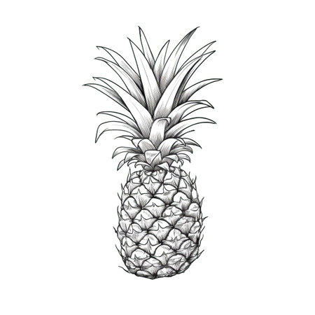 fruit pineapple ai generated. slice leaf, ananas pineapple, food sweet fruit pineapple illustrationの素材