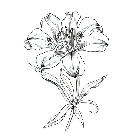 background Alstroemeria flower ai generated. floral spring, summer plant, nature bouquet background Alstroemeria flower illustrationの素材