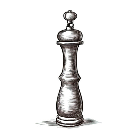 corn pepper mill ai generated. ground background, cooking salt, powder wood corn pepper mill illustrationの素材