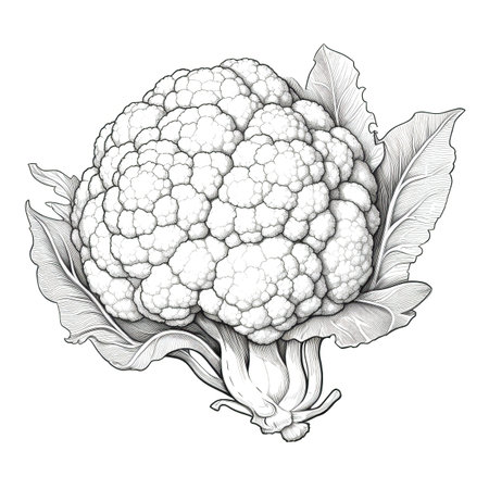fresh cauliflower ai generated. food table, isolate growing, green cooking fresh cauliflower illustrationの素材
